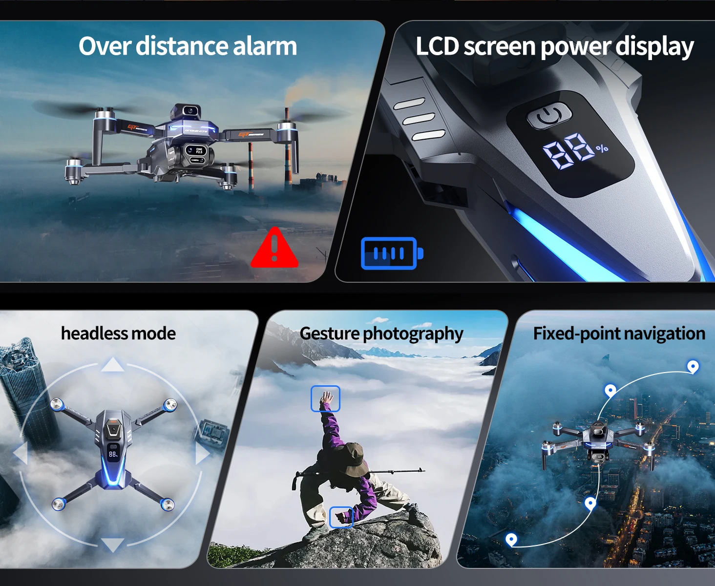 Brushed Drone Motor - Drone Optik 8K dengan Tiga Kamera,