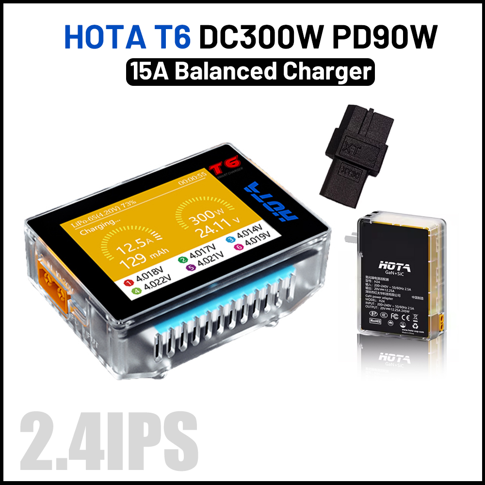 Lipo Battery 6S - HOTA T6 pengisi daya cerdas 300W,