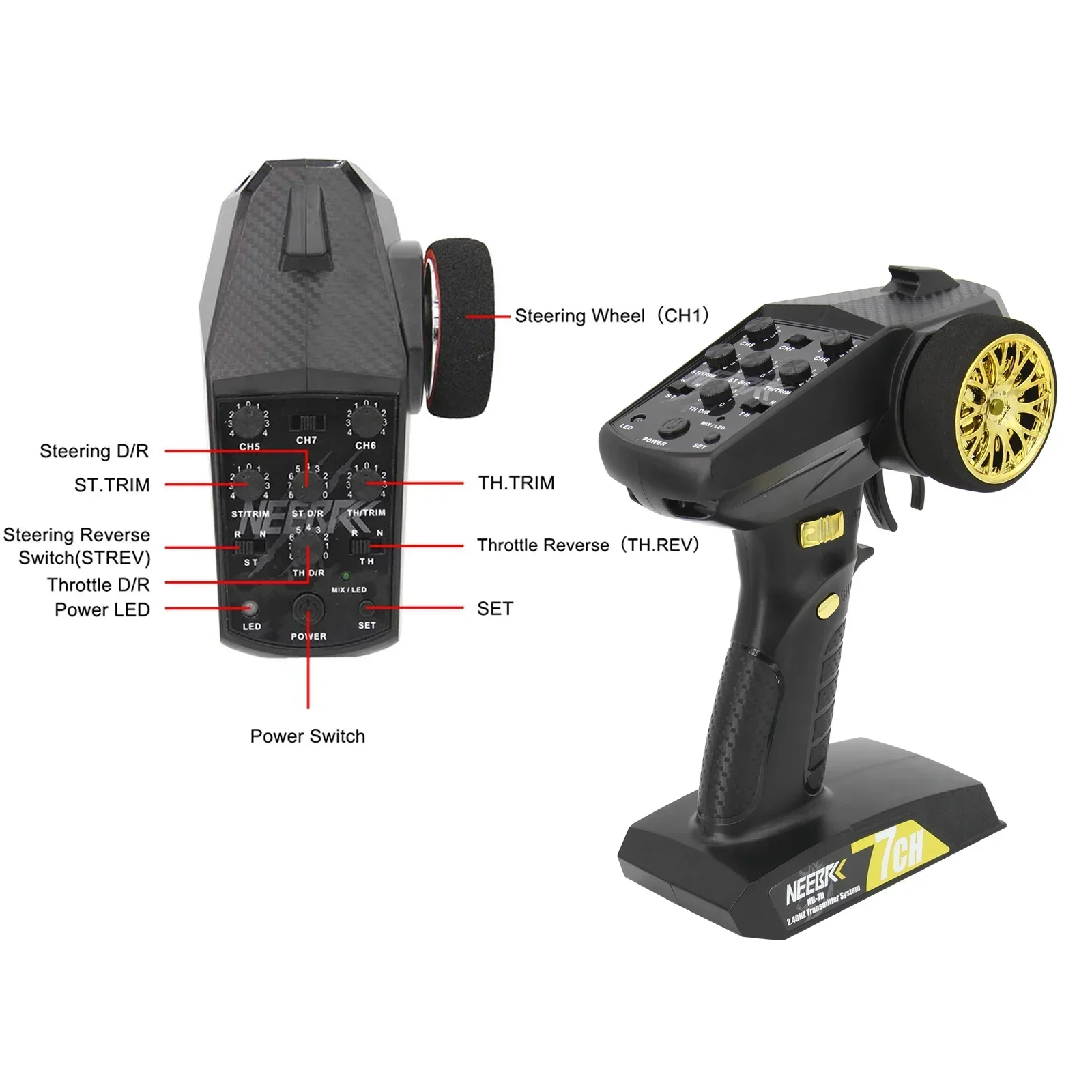 NEEBRC 7CH 2.4Ghz Pemancar Sis - Radio Transmitter 2.4Ghz ulasan dan harga