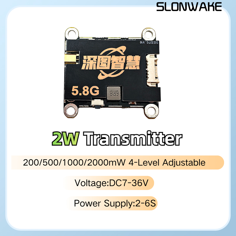 SLONWAKE 5.8G 56CH 2W pemancar - Fpv Camera ulasan dan harga