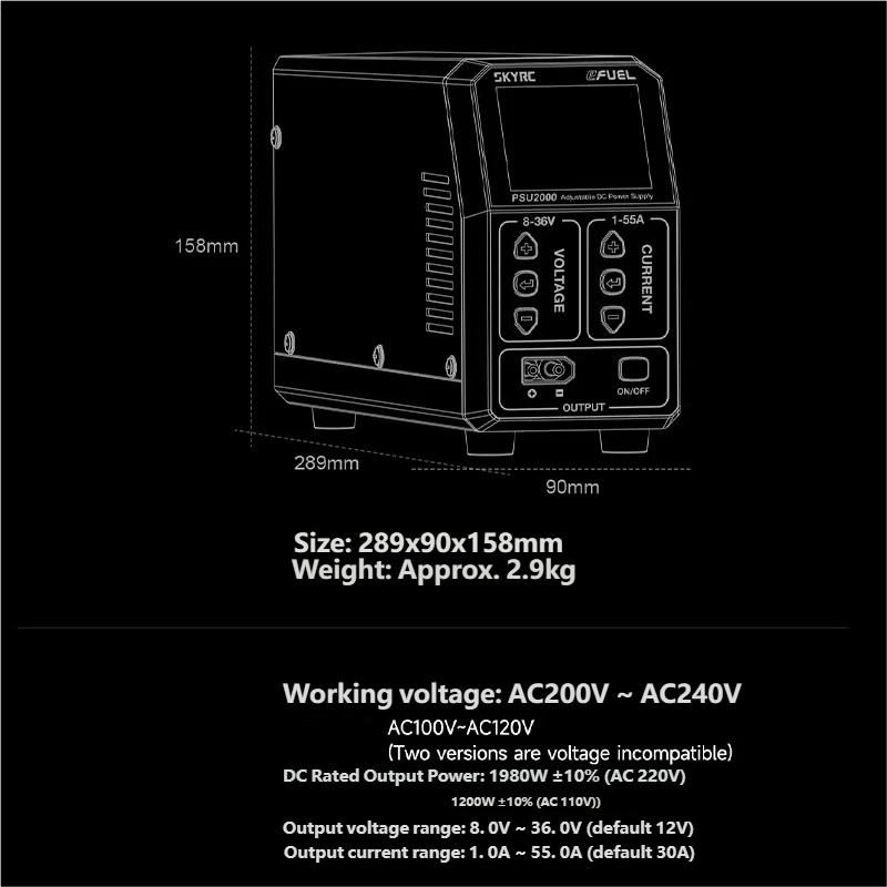 SKYRC PSU2000 1980W Catu Daya  - Rc Drone ulasan dan harga