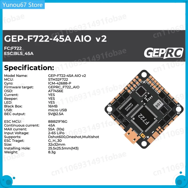 Untuk GEPRC GEP-F722-45A AIO V - F722 Flight Controller ulasan dan harga