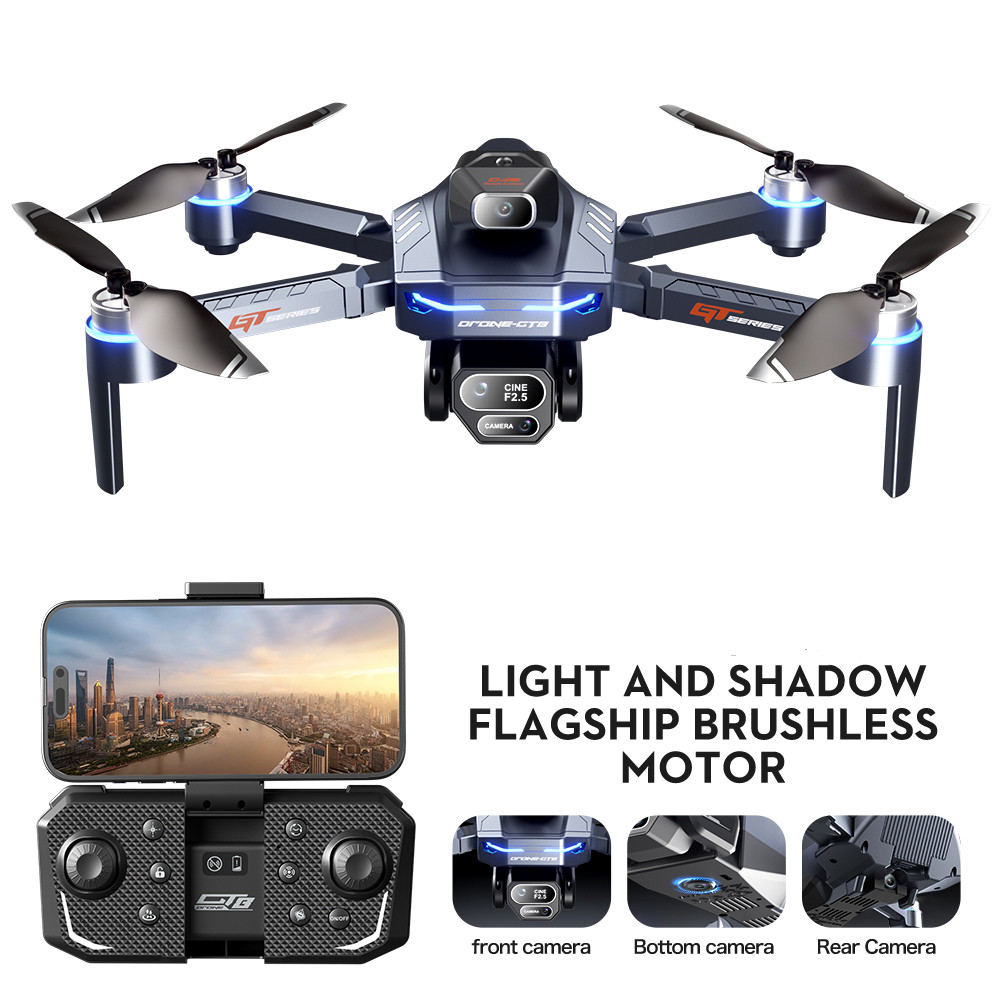 Drone Optik 8K dengan Tiga Kam - Brushed Drone Motor ulasan dan harga